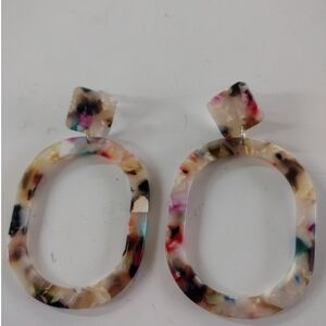 Multicolor Acrylic Hoop Earrings